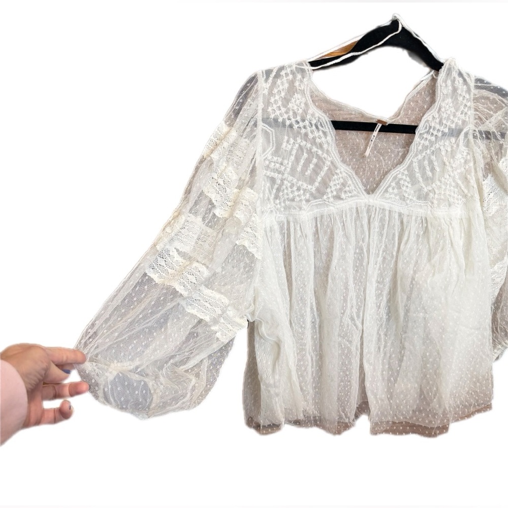 Free People True Candy Tunic Top in White  Large. NWOT - Picture 5 of 12
